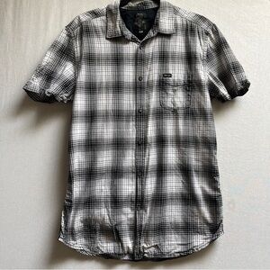 Diesel Jeans Casual Black & White Plaid Short-Sleeve Men’s Shirt Sz M